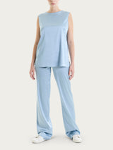 Top con spalla larga in Stretch Satin Azzurri Donna - Ragno
