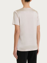 Maglietta con manica corta in Stretch Satin Bianchi Donna - Ragno