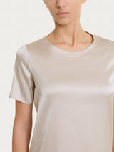 Maglietta con manica corta in Stretch Satin Bianchi Donna - Ragno