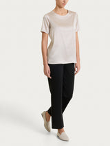 Maglietta con manica corta in Stretch Satin Bianchi Donna - Ragno