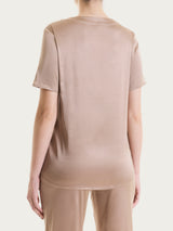 Maglietta con manica corta in Stretch Satin Marroni Donna - Ragno