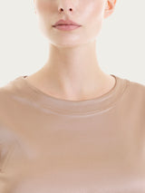 Maglietta con manica corta in Stretch Satin Marroni Donna - Ragno