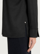 Blusa con manica lunga in Stretch Satin Neri Donna - Ragno