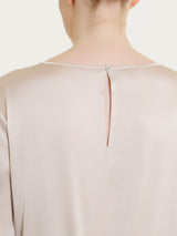Blusa con manica lunga in Stretch Satin Bianchi Donna - Ragno