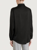 Camicia con manica lunga in Stretch Satin Neri Donna - Ragno
