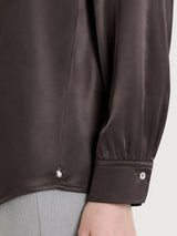 Camicia con manica lunga in Stretch Satin Marroni Donna - Ragno