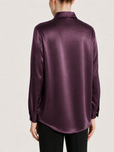 Camicia con manica lunga in Stretch Satin Viola Donna - Ragno