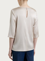 Blusa con manica 3/4 in Stretch Satin Bianchi Donna - Ragno
