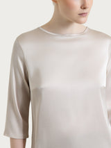 Blusa con manica 3/4 in Stretch Satin Bianchi Donna - Ragno