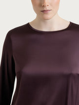 Blusa con manica 3/4 in Stretch Satin Marroni Donna - Ragno