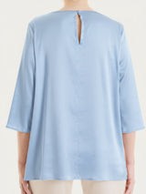 Blusa con manica 3/4 in Stretch Satin Azzurri Donna - Ragno