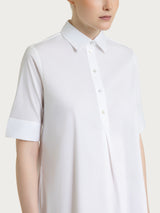 Abito con collo a camicia in Poplin di Cotone Bianchi Donna - Ragno