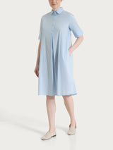 Hemdkragenkleid aus hellblauer Baumwollpopeline Women - Ragno