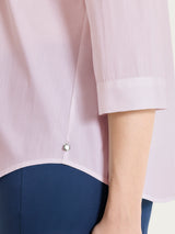 Camicia con pieghe frontali in Poplin di Cotone Rosa Donna - Ragno