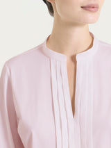 Camicia con pieghe frontali in Poplin di Cotone Rosa Donna - Ragno