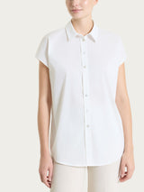 Camisa de manga kimono de popelina de algodón Blanco para mujer - Ragno