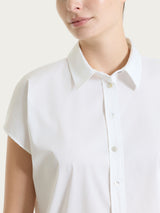 Camisa de manga kimono de popelina de algodón Blanco para mujer - Ragno