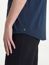 Camisa de popelina de algodón con manga kimono Azul Mujer - Ragno