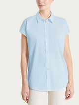Camicia con manica kimono in Poplin di cotone Azzurri Donna - Ragno
