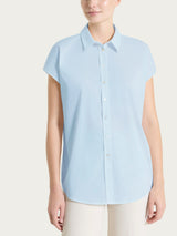 Camisa de popelina de algodón con manga kimono Azules Mujer - Ragno