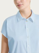 Camisa de popelina de algodón con manga kimono Azules Mujer - Ragno