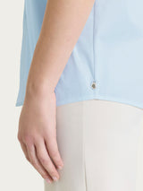 Camicia con manica kimono in Poplin di cotone Azzurri Donna - Ragno