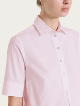 Camicia con collo a serafino in Poplin di cotone Rosa Donna - Ragno