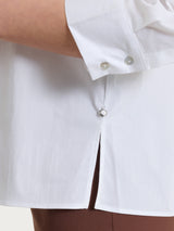 Camicia con manica 3/4 in Poplin di cotone Bianchi Donna - Ragno