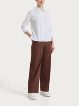 Camicia con manica 3/4 in Poplin di cotone Bianchi Donna - Ragno