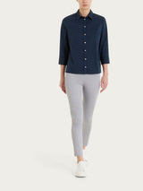 Camicia con manica 3/4 in Poplin di cotone Blu Donna - Ragno