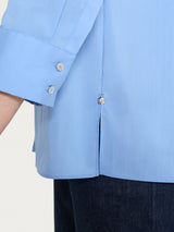 Camicia con manica 3/4 in Poplin di cotone Blu Donna - Ragno