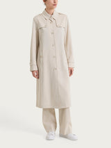 Trench lungo in Compact Light Bianchi Donna - Ragno