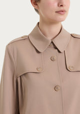 Trench lungo in Compact Light Marroni Donna - Ragno