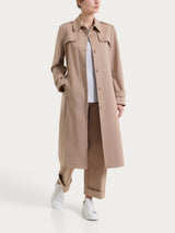 Trench lungo in Compact Light Marroni Donna - Ragno