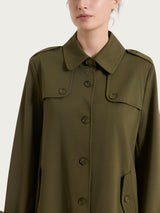 Trench corto in Compact Light Verdi Donna - Ragno