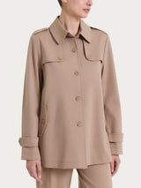 Kurzer Trench-Mantel in Compact Light Brown Women - Ragno