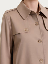 Kurzer Trench-Mantel in Compact Light Brown Women - Ragno