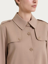 Kurzer Trench-Mantel in Compact Light Brown Women - Ragno