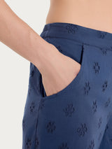 Einfarbig blaue Sangallo Damenhose in lockerer Passform - Ragno