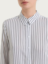 Camicia a righe in EcoSeta Blu Donna - Ragno
