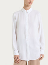 Camicia a righe in EcoSeta Bianchi Donna - Ragno