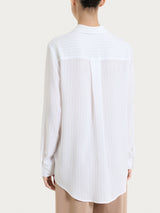 Camicia a righe in EcoSeta Bianchi Donna - Ragno