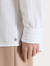 Camicia a righe in EcoSeta Bianchi Donna - Ragno