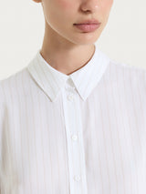 Camicia a righe in EcoSeta Bianchi Donna - Ragno