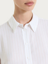 Camicia a righe in EcoSeta Bianchi Donna - Ragno