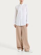 Camicia a righe in EcoSeta Bianchi Donna - Ragno