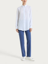Camicia a righe in EcoSeta Blu Donna - Ragno