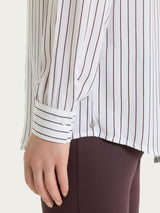 Camicia a righe in EcoSeta Viola Donna - Ragno