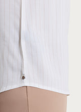 Camicia a righe con manica corta in Ecoseta Bianchi Donna - Ragno