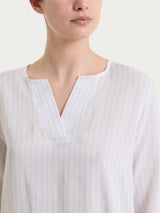 Blusa a righe in EcoSeta Bianchi Donna - Ragno